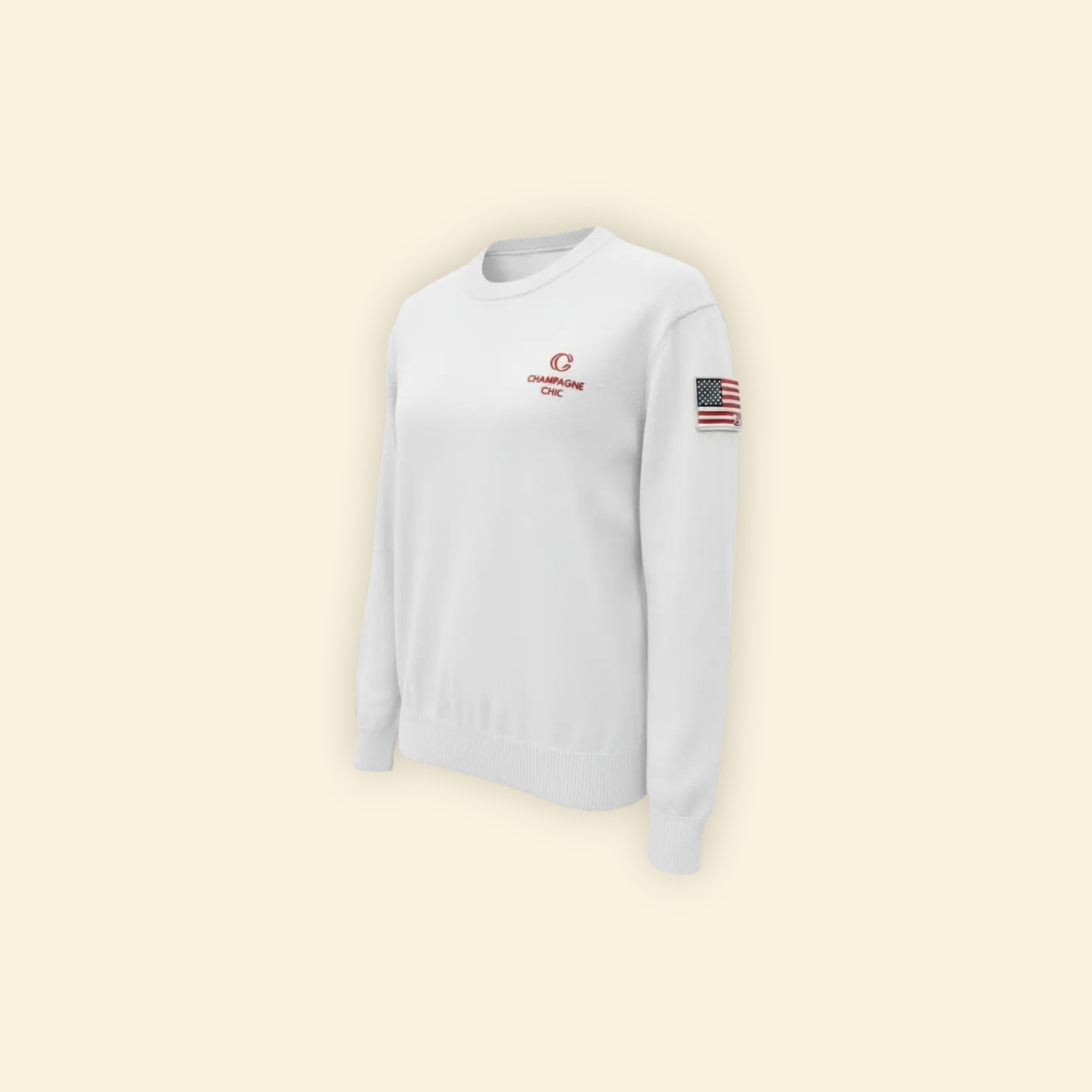 Champagne Chic American Flag Sweater