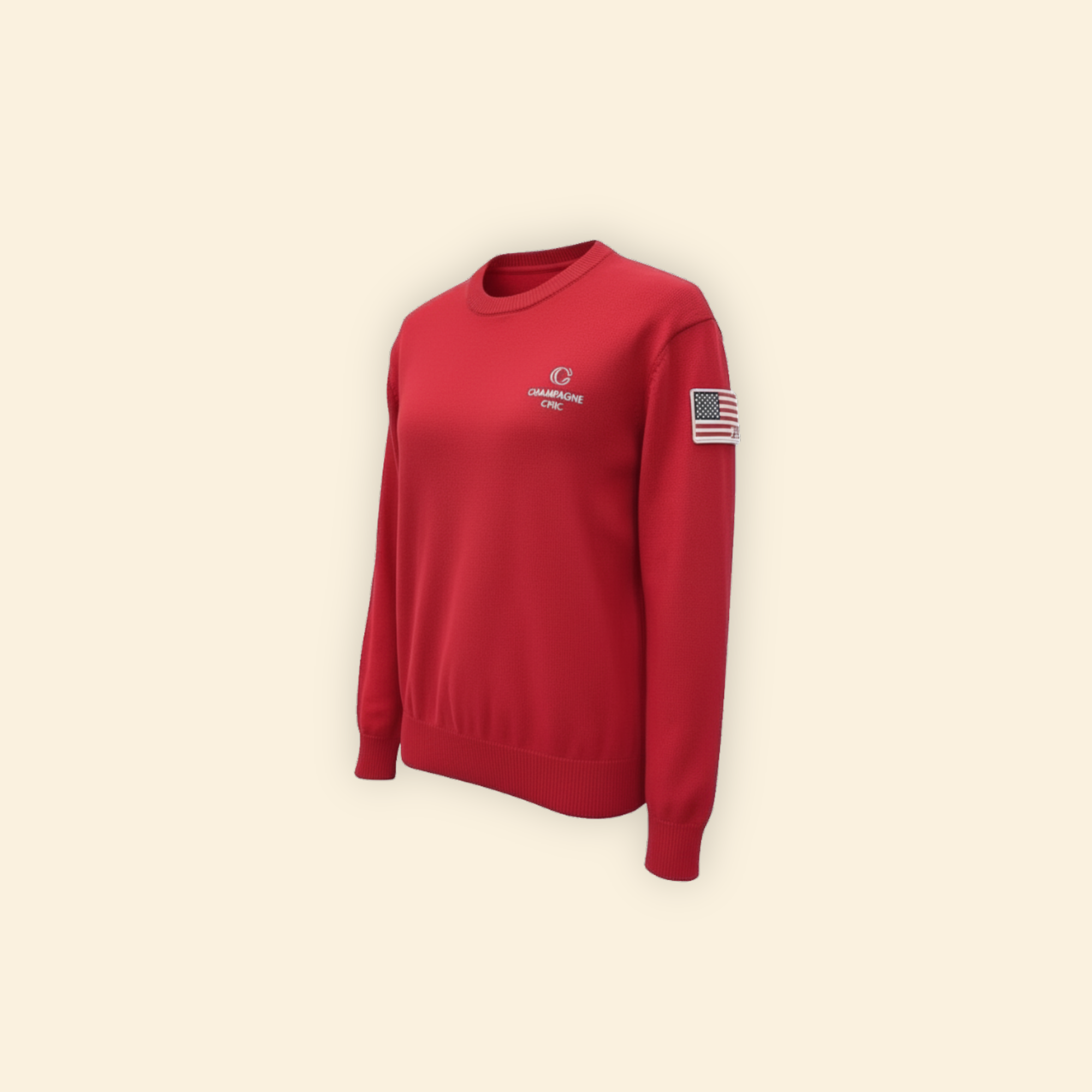Champagne Chic American Flag Sweater