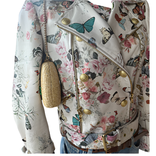 Hand Beaded Champagne Chic Straw Bag