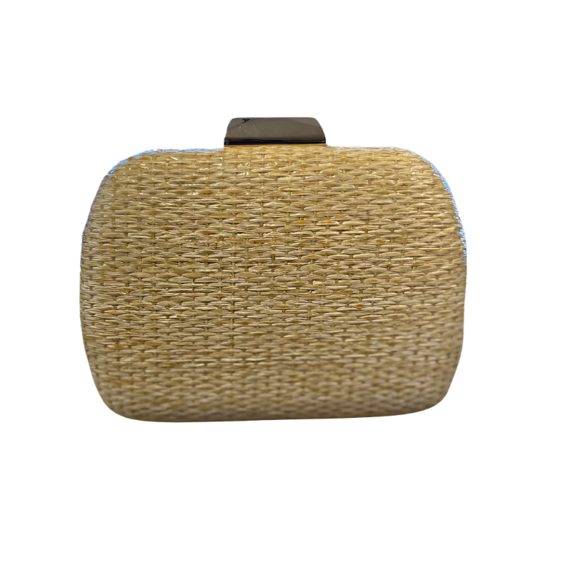 Hand Beaded Champagne Chic Straw Bag