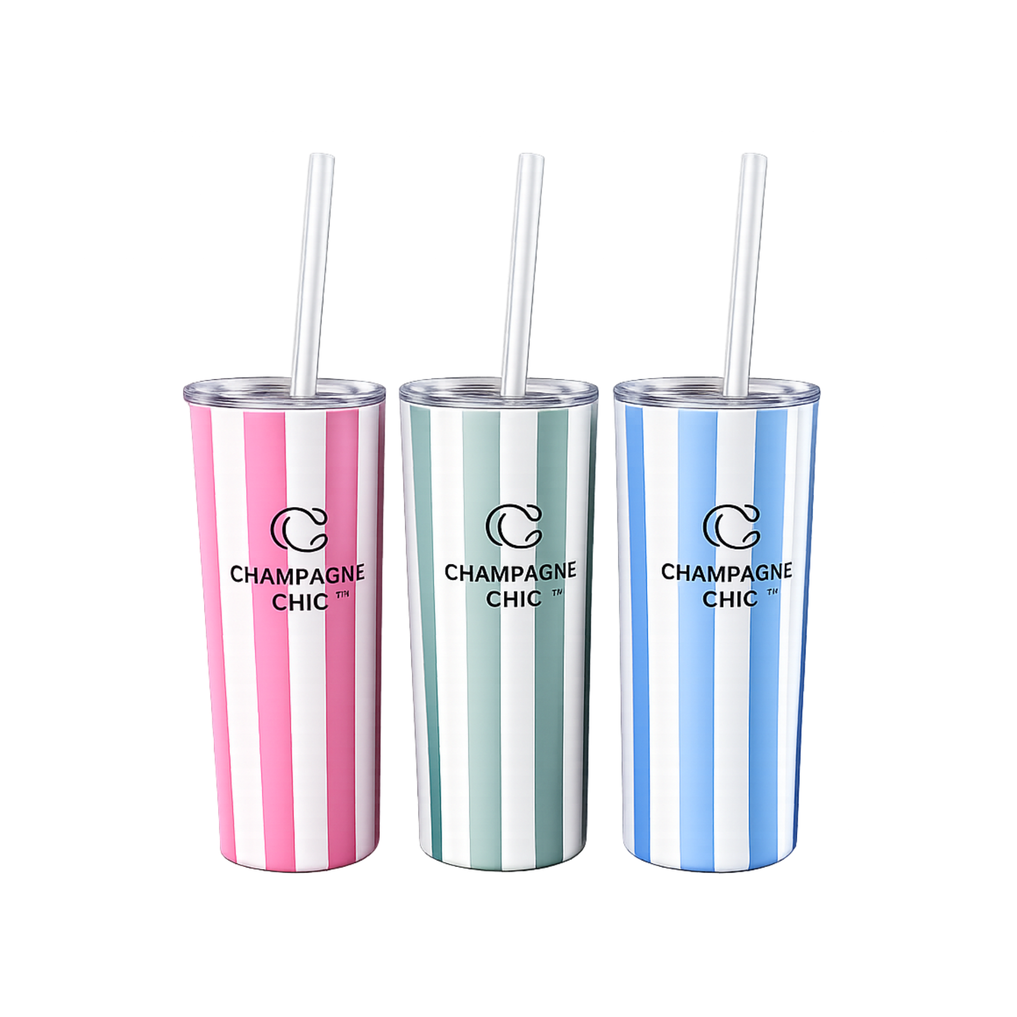 Champagne Chic 20 Oz Tumbler with Straw
