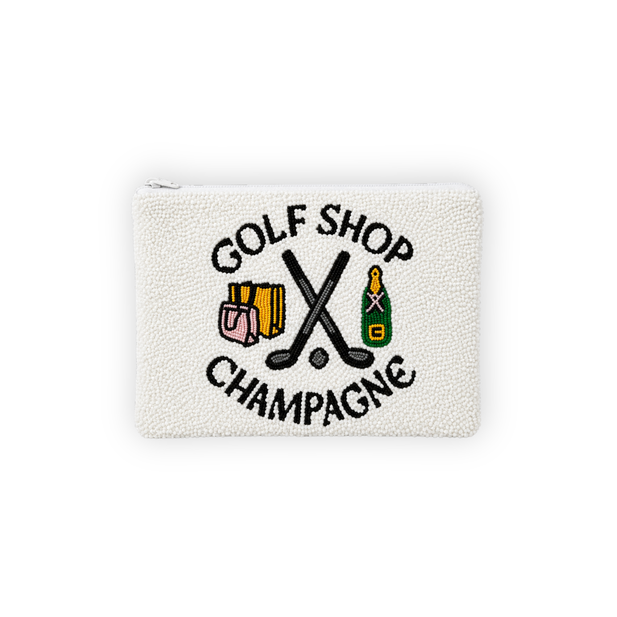Golf Shop Champagne Beaded Pouch