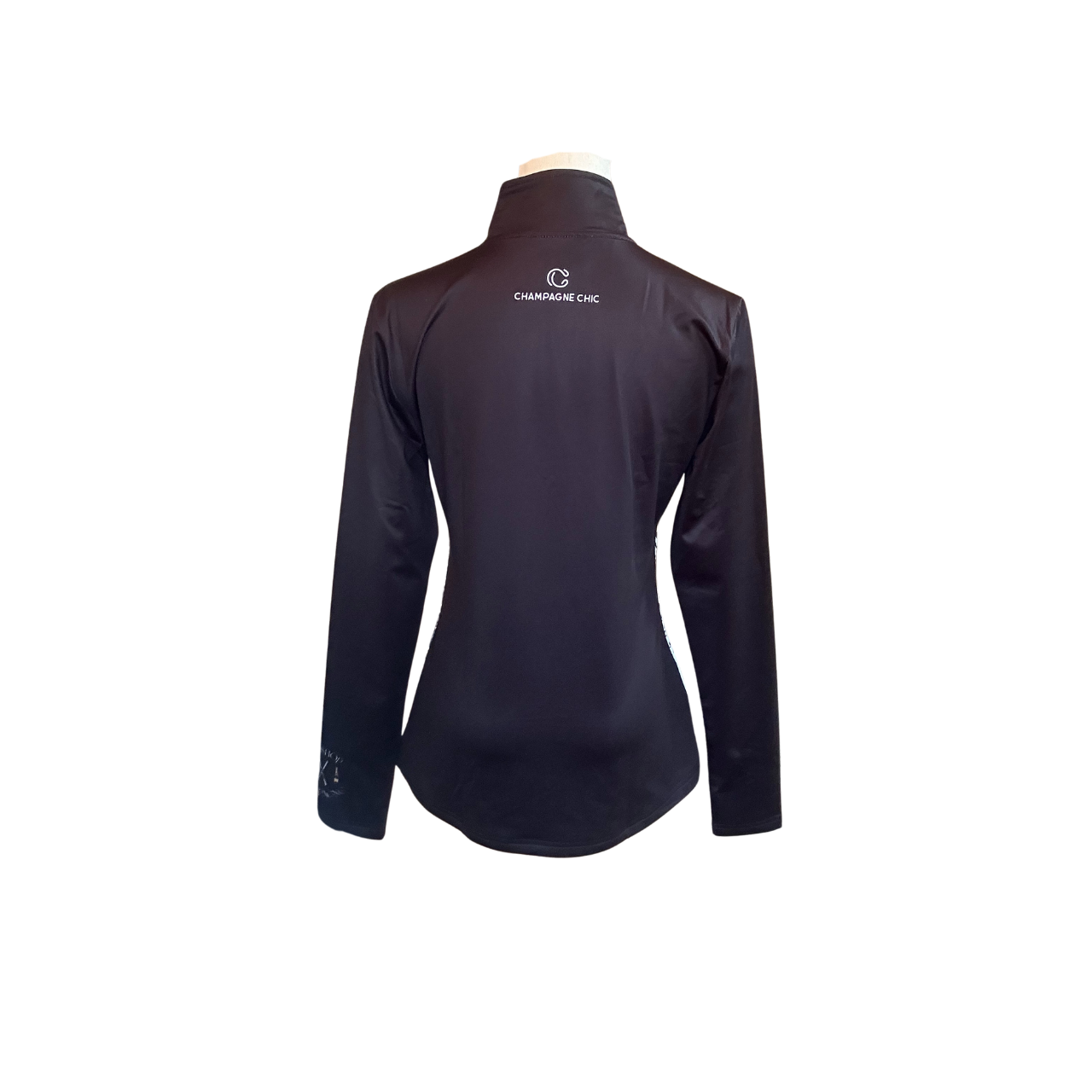 Two Girl Ski Top 3/4 zip base layer - Black/Multi