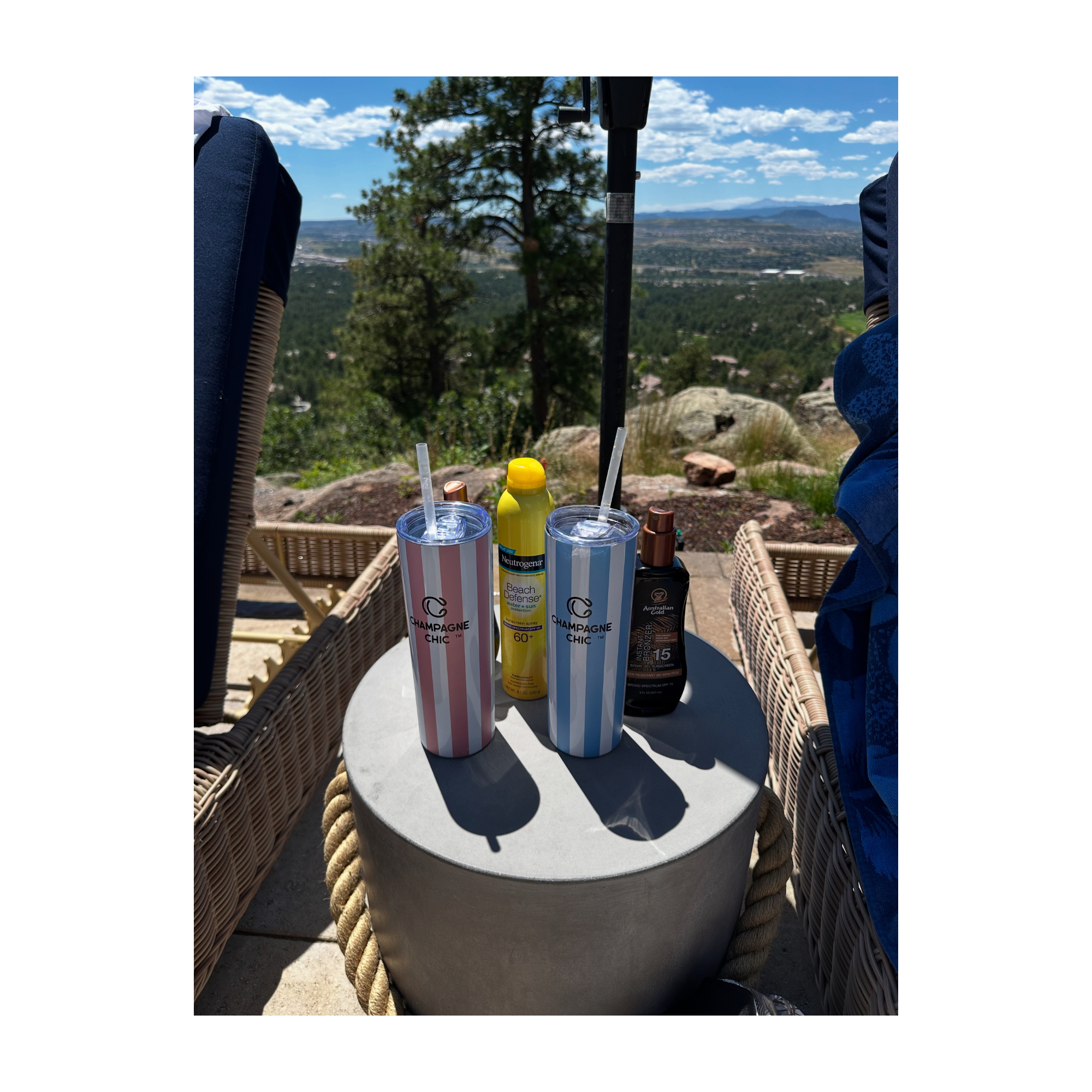 Champagne Chic 20 Oz Tumbler with Straw
