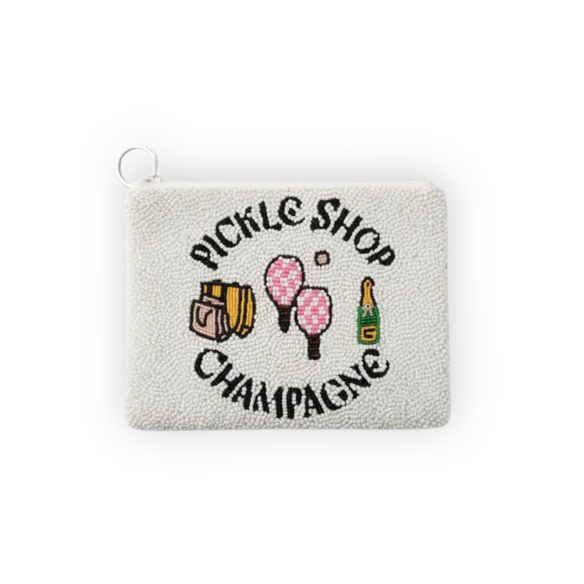 Pickle Shop Champagne Beaded Pouch
