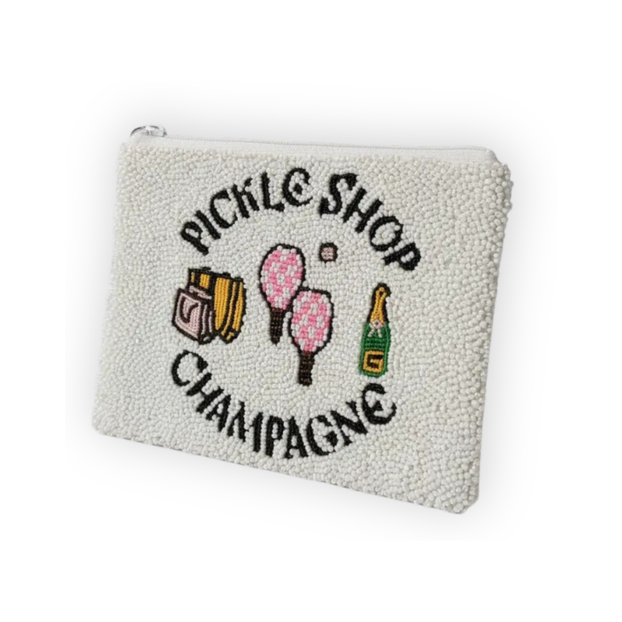 Pickle Shop Champagne Beaded Pouch