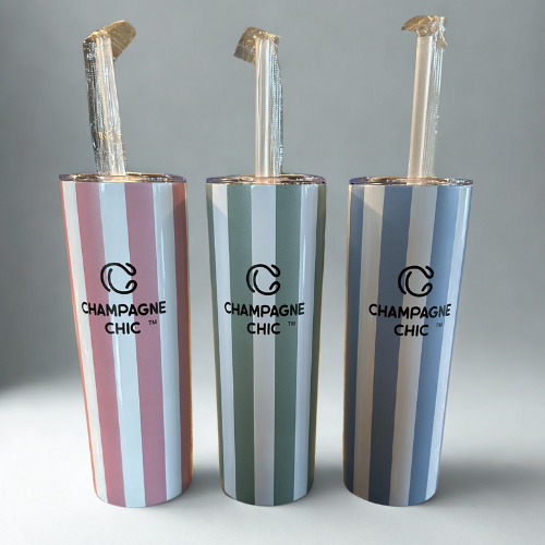 Champagne Chic 20 Oz Tumbler with Straw