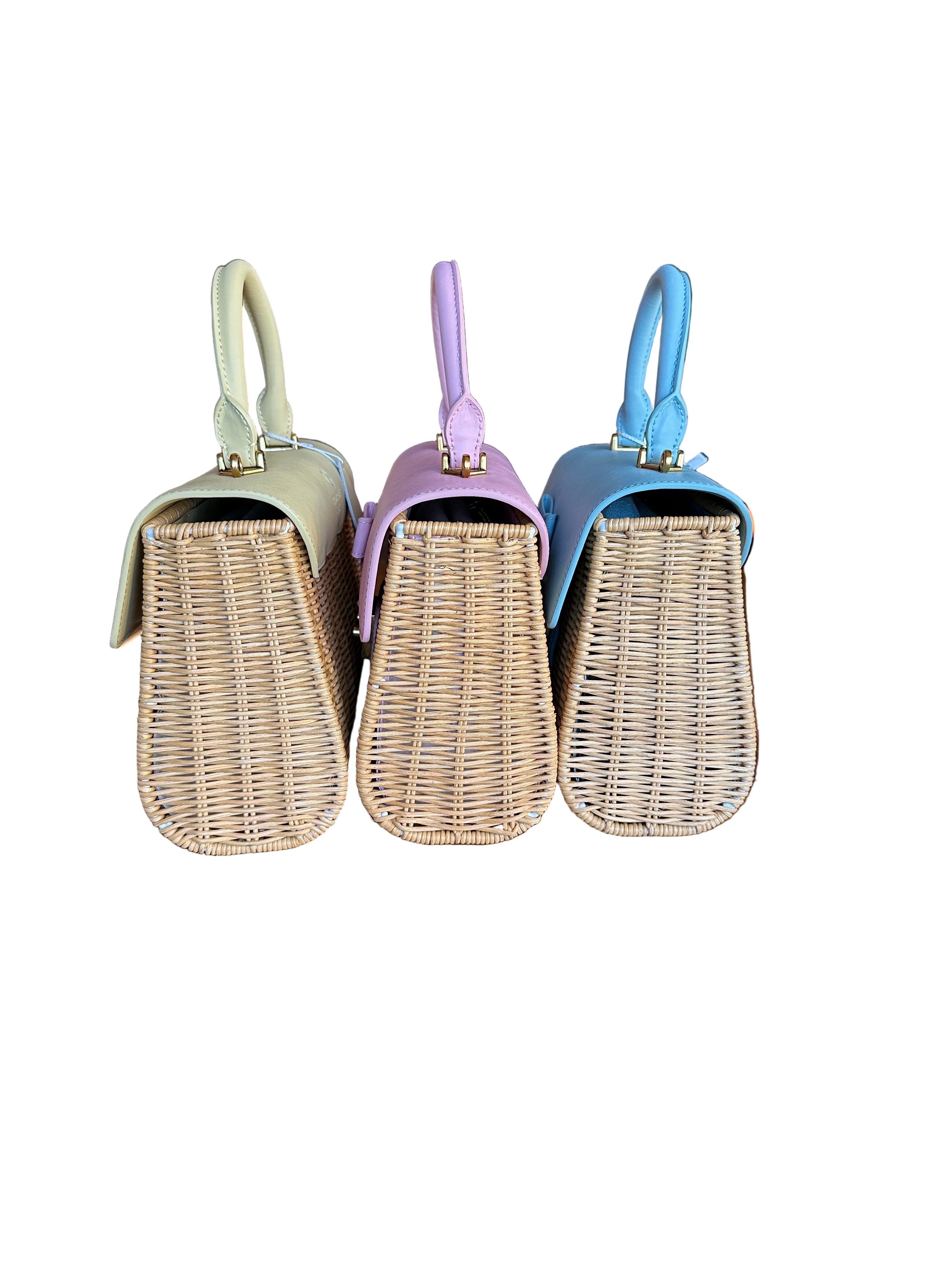 Champagne Chic Wicker Top-Handle Bag