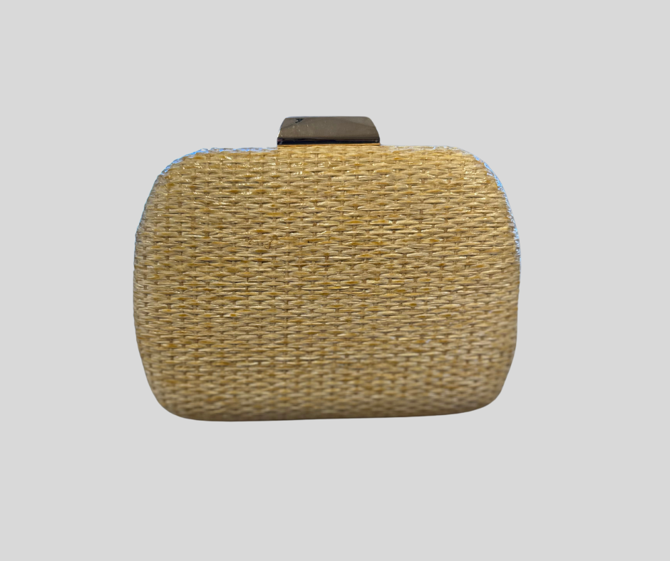 Handmade Champagne Chic Straw Beaded Bag - expected to ship 5-15-25